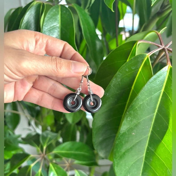 Black Obsidian Earrings - Picture 2 of 2